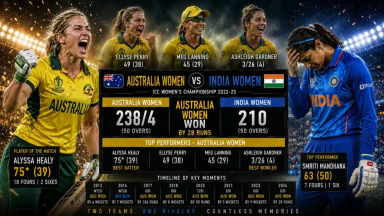 Australia Women's National Cricket Team vs India Women Timeline