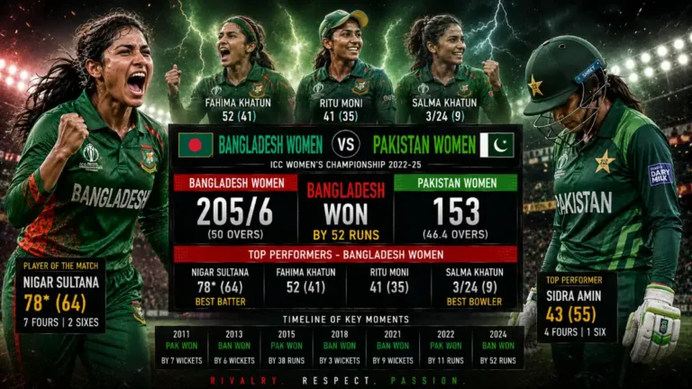 Bangladesh Women's National Cricket Team vs Pakistan Women's National Cricket Team Timeline