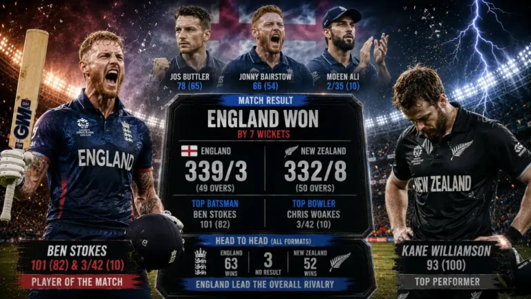 England Cricket Team vs New Zealand National Cricket Team Timeline