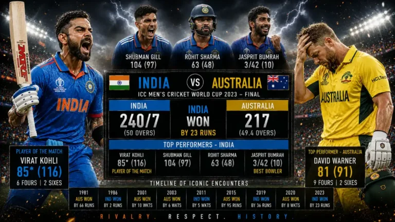 India National Cricket Team vs Australia Cricket Team Timeline