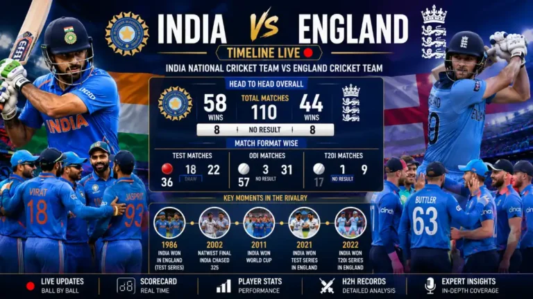 India National Cricket Team vs England Cricket Team Timeline Live