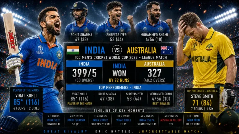 India national cricket team vs Australian men's cricket team match scorecard