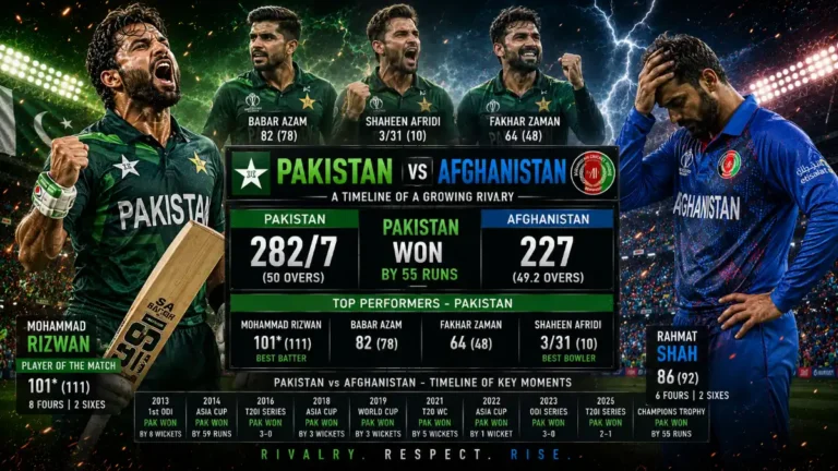 Pakistan National Cricket Team vs Afghanistan National Cricket Team Timeline