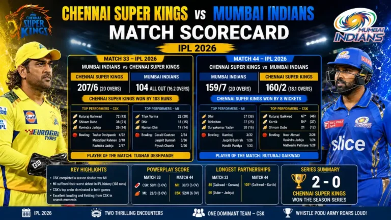 chennai super kings vs mumbai indians match scorecard