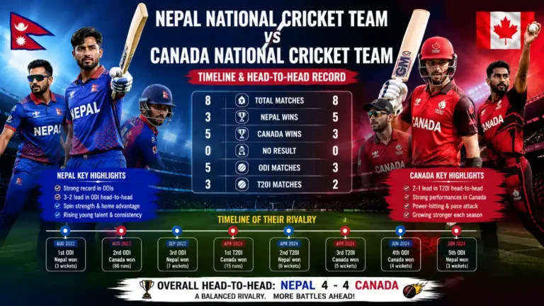 nepal national cricket team vs canada national cricket team timeline