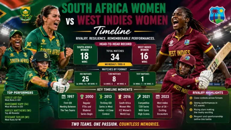 south africa women's national cricket team vs west indies women timeline