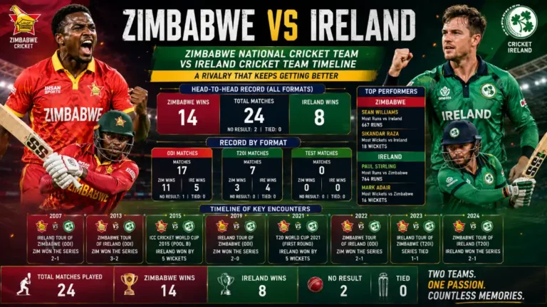 zimbabwe national cricket team vs ireland cricket team timeline